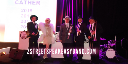 The Z Street Speakeasy Jazz Band is a 20s Band, and a Gatsby theme band that performs for Swing Band theme events in Orlando, Florida. 