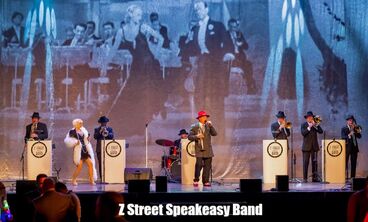 The Z Street Speakeasy Jazz Band is a swing band and 20s Band located in Orlando, FL performing for a Gatsby theme party.